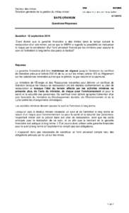 Secteur des mines Direction générale de la gestion du milieu minier BAPE-URANIUM Questions/Réponses