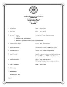 Georgia Department of Juvenile Justice Board Meeting 3408 Covington Highway Decatur, Georgia[removed]February 21, [removed]:00 AM