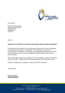 Submission 24 - Energy Users Association of Australia - Electricity Network Regulation - Public inquiry