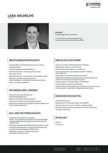 LARA WILHELMS  // BeraterinJahre Trainer- und Dozentenerfahrung // 6 Jahre externer Personalentwickler in KMU