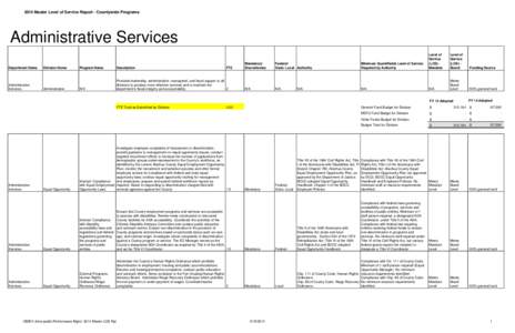 2014 Master Level of Service Report - Countywide Programs  Administrative Services Department Name  Administrative