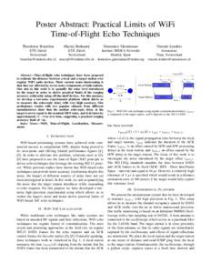 Poster Abstract: Practical Limits of WiFi Time-of-Flight Echo Techniques Theodoros Bourchas Maciej Bednarek