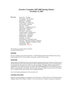 Executive Committee[removed]Planning meeting Minutes