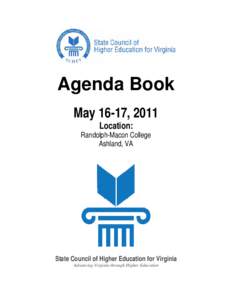 Agenda Book May 16-17, 2011 Location: Randolph-Macon College Ashland, VA