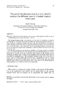 Ecological Economics, [removed]Elsevier Science Publishers B.V., Amsterdam 43  The use of the discount rate in a cost-benefit