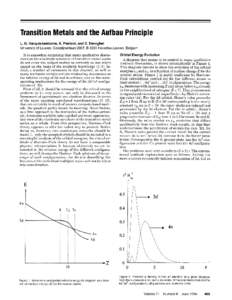 Transition Metals and the Aufbau Principle L. G. Vanquickenborne, K. Pierloot, and D. Devoghel