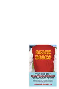 Brick /  A Literary Journal / Don McKay / Jan Zwicky / Randall Maggs / Sue Sinclair / Dennis Lee / Carolyn Smart / Marilyn Dumont / Canadian poetry / Canadian literature / Literature / Poetry