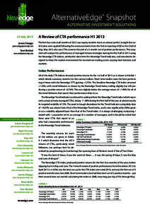 AlternativeEdge® Snapshot alternative investment solutions 23 July 2013 James Skeggs [removed]