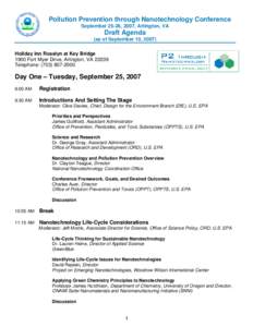 Conference Agenda: Pollution Prevention through Nanotechnology Conference
