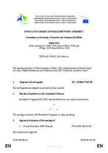 Euro-Latin American Parliamentary Assembly Assemblée Parlementaire Euro-Latino Américaine Asamblea Parlamentaria Euro-Latinoamericana Assembleia Parlamentar Euro-Latino-Americana  EURO-LATIN AMERICAN PARLIAMENTARY ASSE