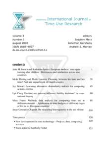 International Journal Time Use Research electronic T