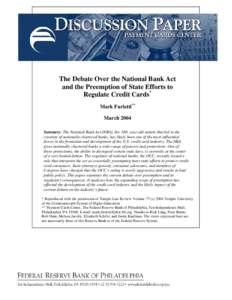 Microsoft Word - National Bank Act and Card Industry Final w cover TLR cr.d…