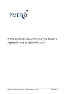 PMETB and the European Working Time Directive