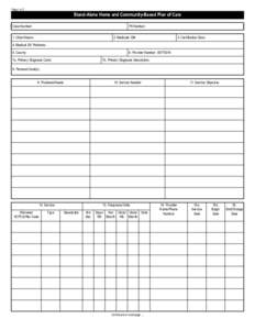 Page 1 of 2  Stand-Alone Home and Community-Based Plan of Care Case Number: