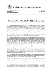 WORLD HEALTH ORGANIZATION EXECUTIVE BOARD 110th Session Provisional agenda item 3  EB110/2