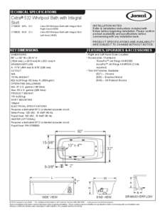 TECHNICAL SPECIFICATIONS  Cetra® 532 Whirlpool Bath with Integral Skirt CTS6032 WRL 2XX