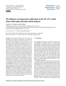 Atmos. Meas. Tech., 7, 2829–2838, 2014 www.atmos-meas-tech.net[removed]doi:[removed]amt[removed] © Author(s[removed]CC Attribution 3.0 License.  The influence of temperature calibration on the OC–EC results