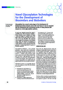 Carbohydrate chemistry / Posttranslational modification / Molecular biology / Carbohydrates / Glycosylation / Glycoprotein / Biosimilar / Monoclonal antibodies / Biologic / Biology / Chemistry / Biotechnology