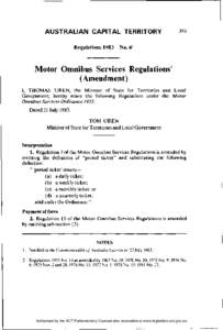 AUSTRALIAN CAPITAL TERRITORY Regulations[removed]No.4 1