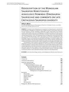 Nemegtosaurus / Premaxilla / Rapetosaurus / Quaesitosaurus / Maxilla / Rebbachisauridae / Zoology / Biology / Titanosaurs / Nemegtosauridae / Jeffrey A. Wilson