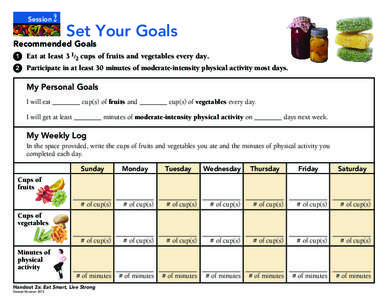Session 2  Set Your Goals Recommended Goals 1