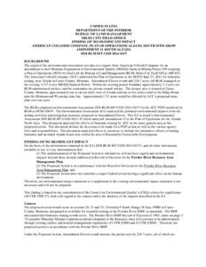 Conservation in the United States / Environmental law / Environmental impact assessment / Sustainable development / Environmental impact statement / Bureau of Land Management / National Environmental Policy Act / Bentonite / Mining / Impact assessment / Environment / Prediction