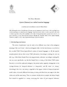 Indigenous peoples in Paraguay / Languages of Paraguay / Zamucoan languages / Ayoreo language / Grammatical aspect / Grammatical tense / Ayoreo people / Linguistic modality / Tense–aspect–mood / Grammar / Linguistics / Americas