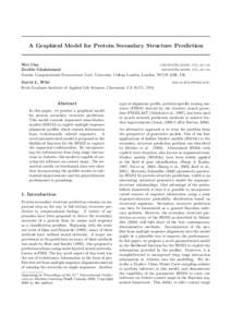 Protein secondary structure / Stereochemistry / Protein structure prediction / Hidden Markov model / STING / Protein structure / Biology / Applied mathematics / Bioinformatics / Science / Markov models