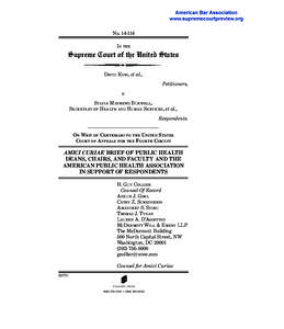 No[removed]IN THE Supreme Court of the United States DAVID KING, et al., Petitioners,