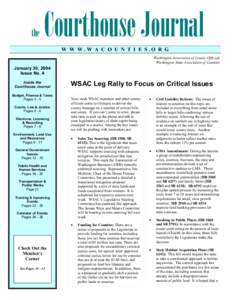 the  Courthouse Journal W W W.W A C O U N T I E S.O R G Washington Association of County Officials Washington State Association of Counties