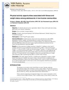 NIH Public Access Author Manuscript Arch Pediatr Adolesc Med. Author manuscript; available in PMC 2010 December 20. NIH-PA Author Manuscript