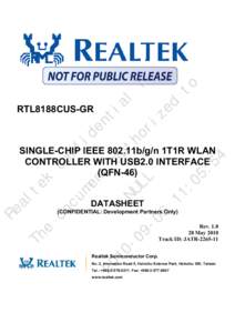 Realtek RTL8188CUS DataSheet 1.0