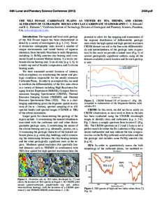 44th Lunar and Planetary Science Conferencepdf THE NILI FOSSAE CARBONATE PLAINS AS VIEWED BY TES, THEMIS, AND CRISM: ALTERATION OF ULTRAMAFIC ROCKS AND CLAY-CARBONATE STATRIGRAPHY C. S. Edwards1