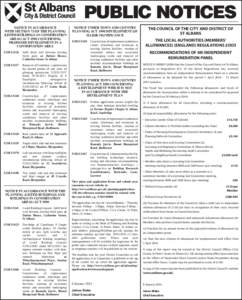 PUBLIC NOTICES NOTICE IN ACCORDANCE WITH SECTION 73 OF THE PLANNING (LISTED BUILDINGS AN CONSERVATION AREAS) ACT 1990 CONCERNING PROPOSED DEVELOPMENT IN A