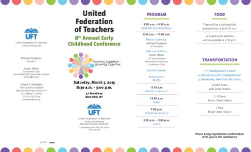 United Federation of Teachers 8 Annual Early Childhood Conference th