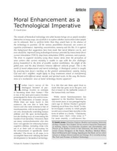 Article  Moral Enhancement as a Technological Imperative D. Gareth Jones