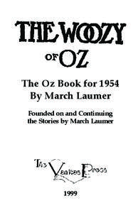The Oz Book for 1954 By March Laumer Founded on and Continuing the Stories by March Laumer  1999