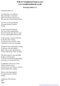 Folk & Traditional Song Lyrics - Peat Bog Soldiers (3)