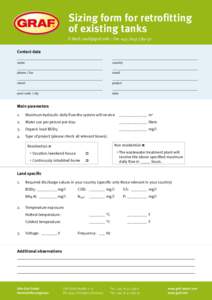 Sizing form for retrofitting of existing tanks E-Mail:  ∙ Fax +Contact data name