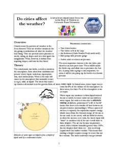 Do cities affect the weather? A laboratory experiment from the Little Shop of Physics at Colorado State University