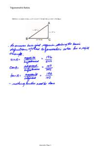 Trigonometric Ratios  trig ratios Page 1 