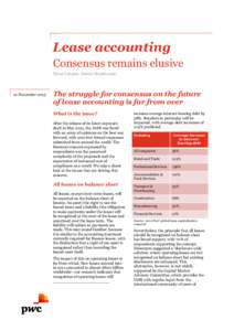 Lease accounting Consensus remains elusive Dónal Cahalan, Sharon Broekhuizen 12 November 2013