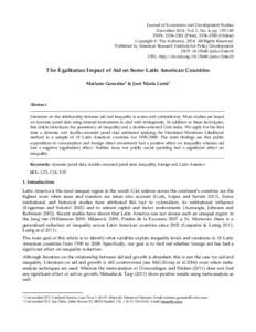 Journal of Economics and Development Studies December 2014, Vol. 2, No. 4, ppISSN: Print), Online) Copyright © The Author(sAll Rights Reserved. Published by American Research Ins