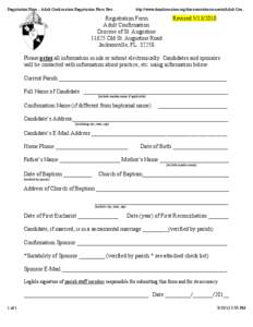 Registration Form - Adult Confirmation Registration Form Rev...  http://www.dosaformation.org/documents/sacraments/Adult Con...