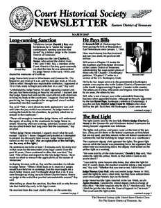 Court Historical Society  Newsletter Eastern District of Tennessee