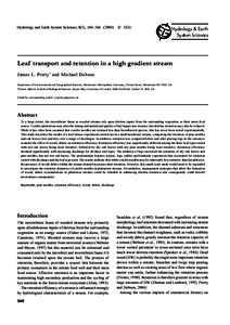 Hydrology and Earth SystemDobson Sciences, 8(3), 560James L. Pretty and Michael