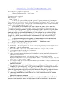 Southern Campaign American Revolution Pension Statements & Rosters Pension Application of John Crouch S10135 Transcribed and annotated by C. Leon Harris. VA