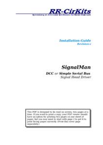 Installation Guide Revision-c SignalMan DCC or Simple Serial Bus Signal Head Driver