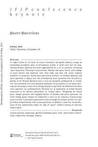 Queer / Gender studies / LGBT / Queer theory / The Home and the World / Ghare Baire / Eve Kosofsky Sedgwick / Feminism / Homosexuality / Gender / Human sexuality / Sexual orientation