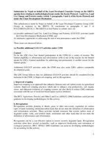 Earth / Carbon finance / Climate change policy / Emissions reduction / Clean Development Mechanism / Climate change mitigation / Land use /  land-use change and forestry / Kyoto Protocol / Reforestation / Environment / United Nations Framework Convention on Climate Change / Climate change